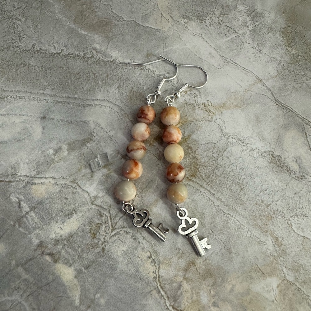 Elegant Silver and Crystal Bead Earrings (Handmade)